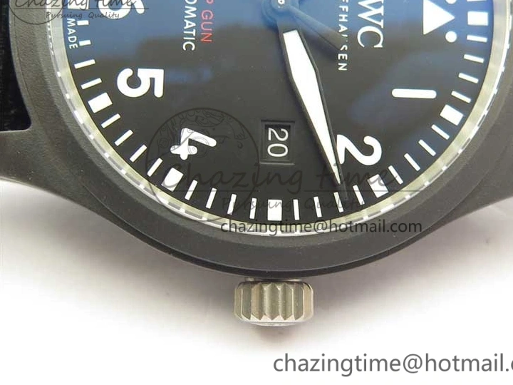 MIROTIME 1222 Pilot IW326901 Real Ceramic MK 1:1 Best Edition Black Dial On Nylon Strap MIYOTA FastDry 7126